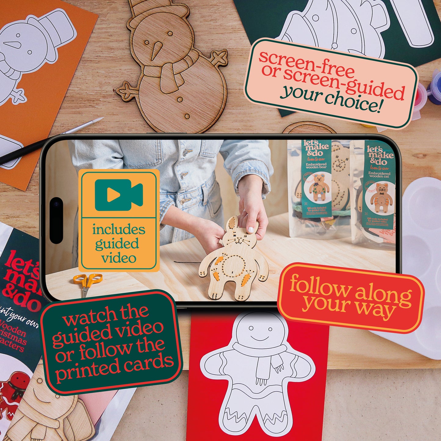 Paint Your Own Wooden Christmas Characters Kit