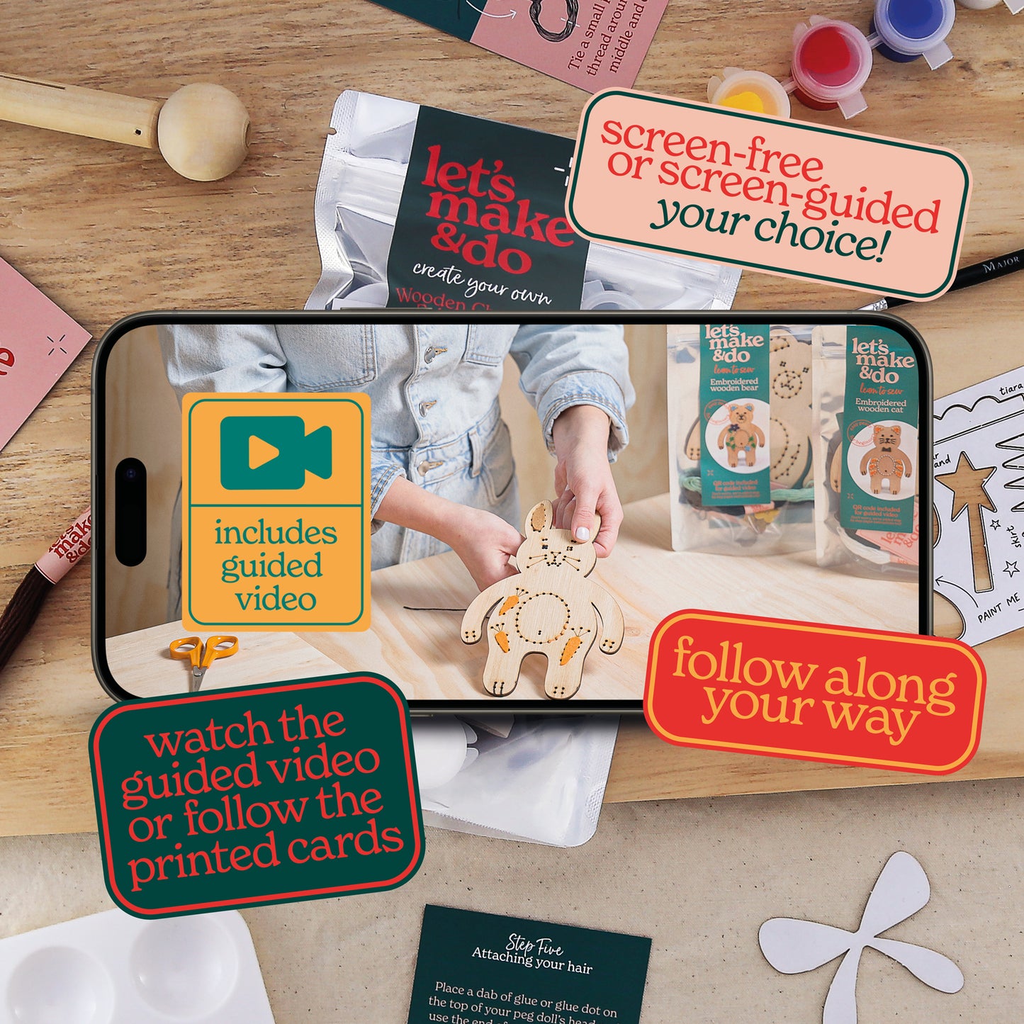 Create Your Own Christmas Fairy Wooden Peg Doll Kit