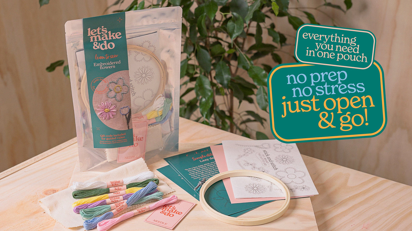 Let's Make & Do Learn To Sew Your Own Embroidered Flowers Kit