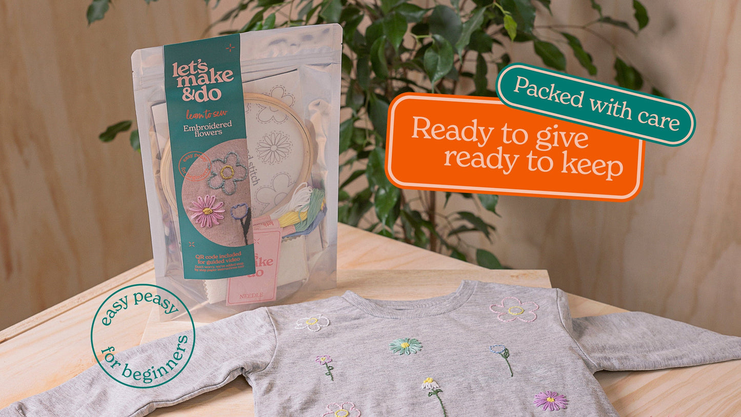 Let's Make & Do Learn To Sew Your Own Embroidered Flowers Kit
