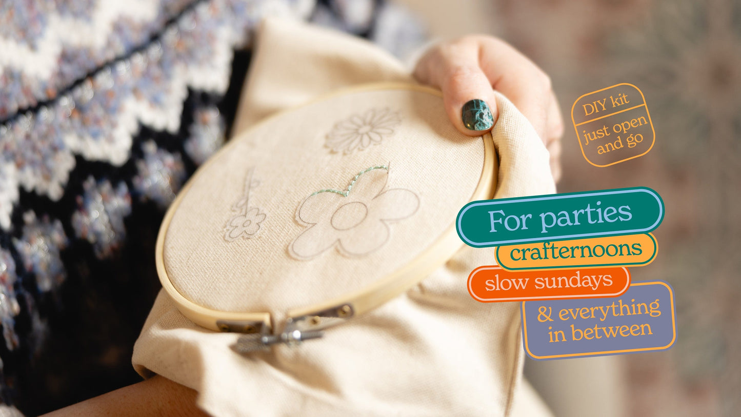 Let's Make & Do Learn To Sew Your Own Embroidered Flowers Kit