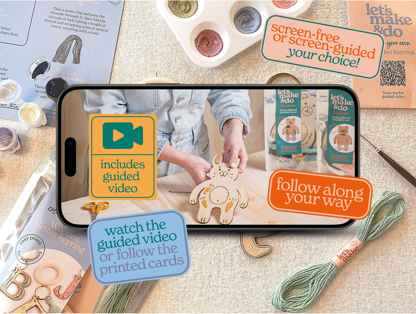 Let's Make & Do Paint Your Own Initial Keyring Kit