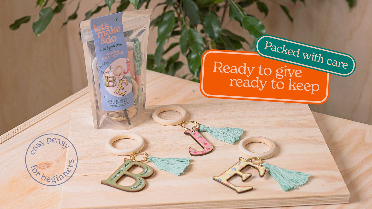 Let's Make & Do Paint Your Own Initial Keyring Kit