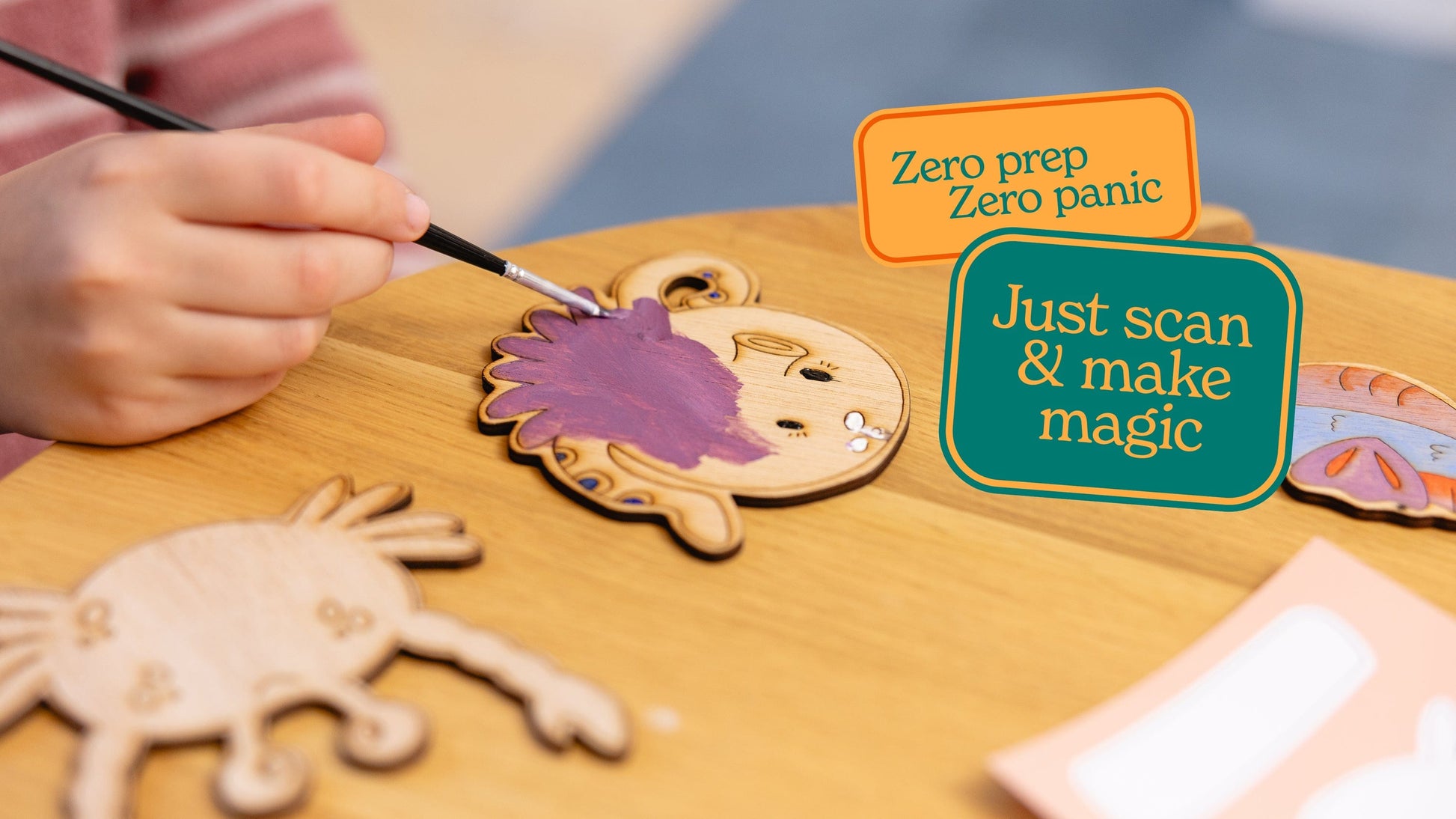 Let's Make & Do  Paint Your Own Wooden Dinosaurs Kit