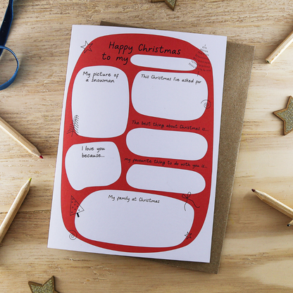 DIY Personalisable Keepsake Christmas Card From Children