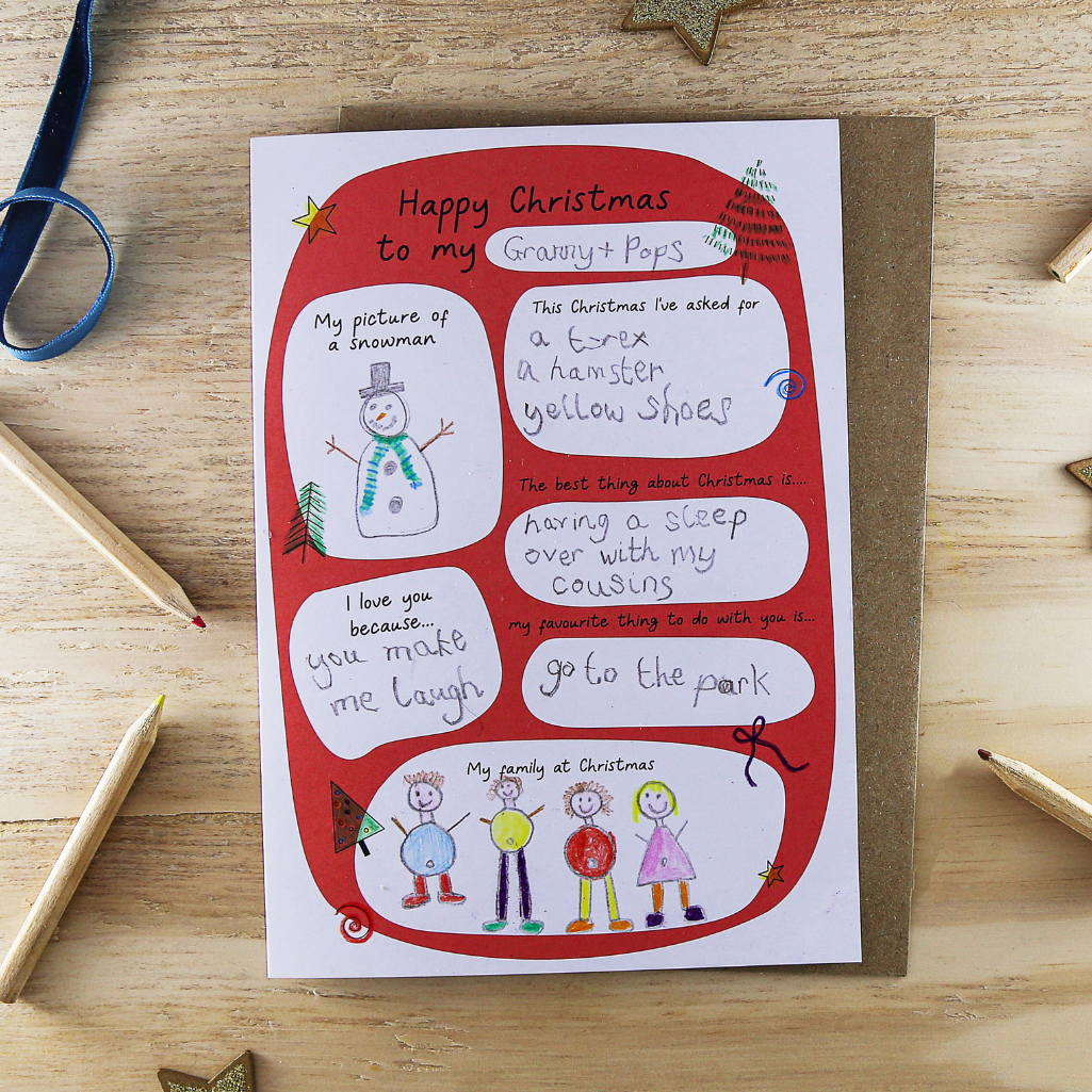 DIY Personalisable Keepsake Christmas Card From Children