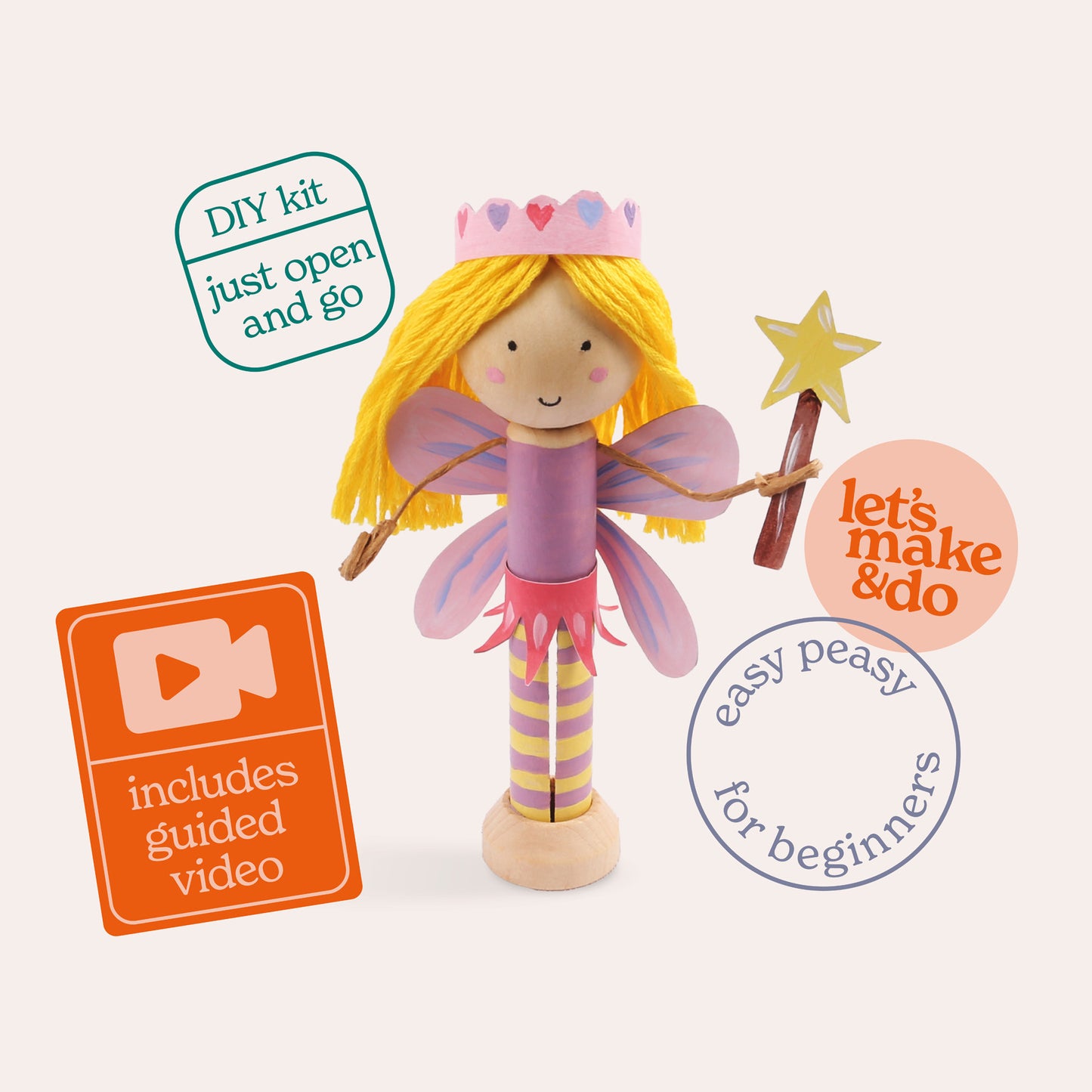 Create Your Own Fairy Wooden Peg Doll Kit
