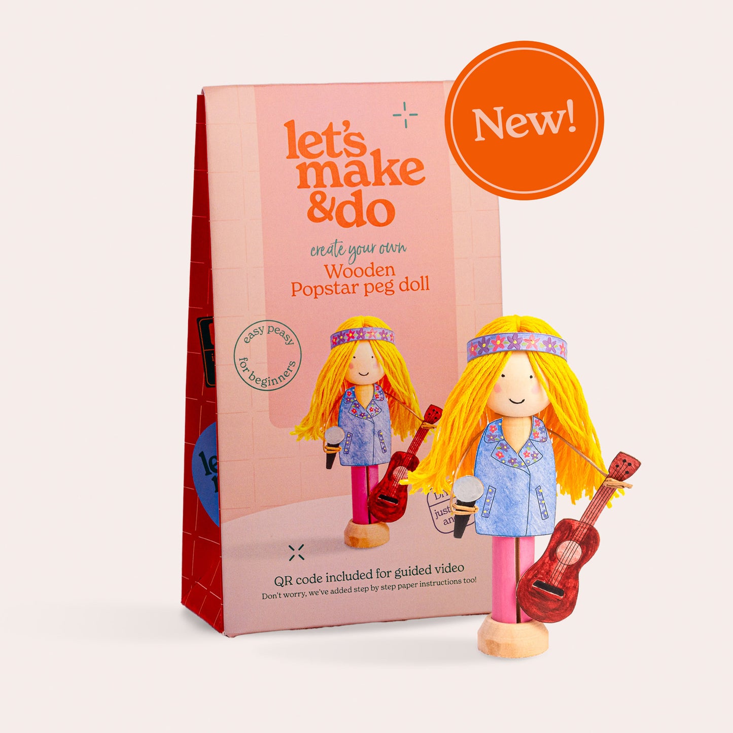Create Your Own Popstar Wooden Peg Doll Kit
