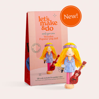 Create Your Own Popstar Wooden Peg Doll Kit