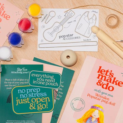 Create Your Own Popstar Wooden Peg Doll Kit