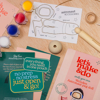 Create Your Own Astronaut Wooden Peg Doll Kit