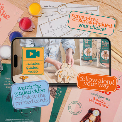 Create Your Own Vet Wooden Peg Doll Kit