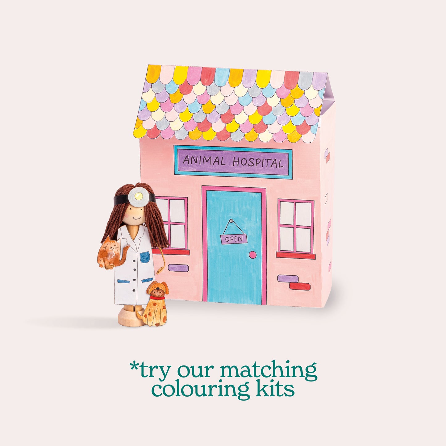 Create Your Own Vet Wooden Peg Doll Kit