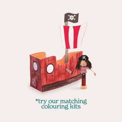 Create Your Own Pirate Wooden Peg Doll Kit