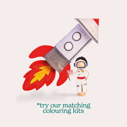 Create Your Own Astronaut Wooden Peg Doll Kit
