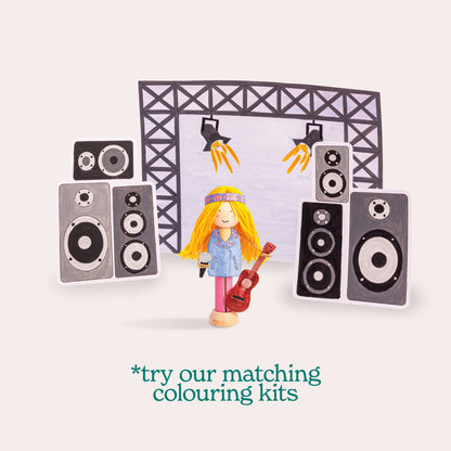 Create Your Own Popstar Wooden Peg Doll Kit