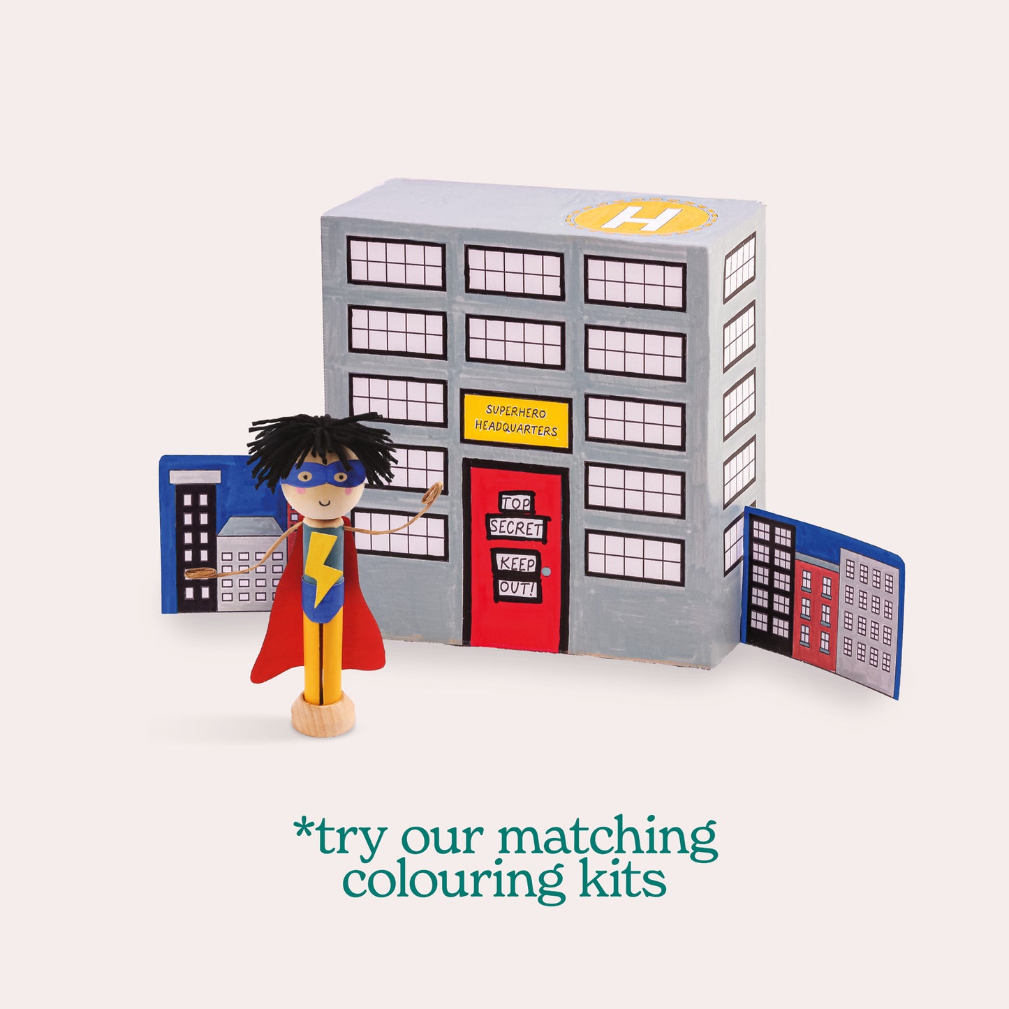 Create Your Own Superhero Wooden Peg Doll Kit