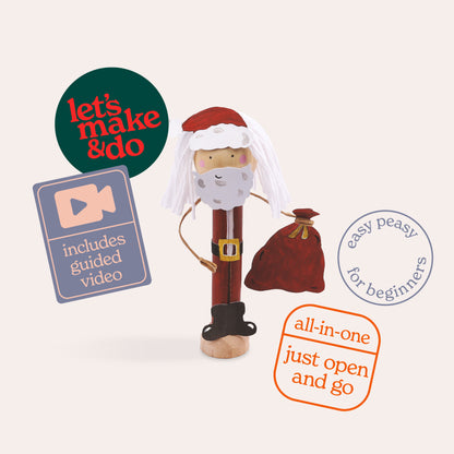 Create Your Own Santa Wooden Peg Doll Kit