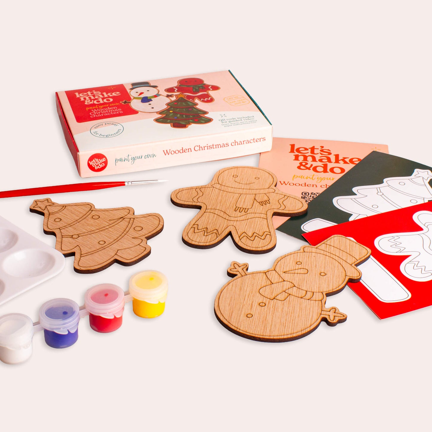 Paint Your Own Wooden Christmas Characters Kit