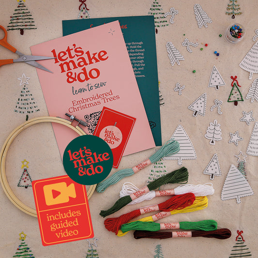 Learn To Sew Your Own Embroidered Christmas Trees Kit