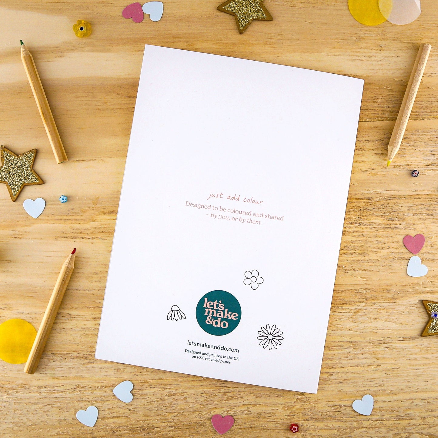 Let's Make & Do Fill-in Mum Keepsake Card | Just Add Colour Birthday Card for Kids