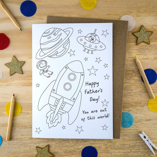 Let's Make & Do Happy Father’s Day — Out of This World Colour Your Own Card