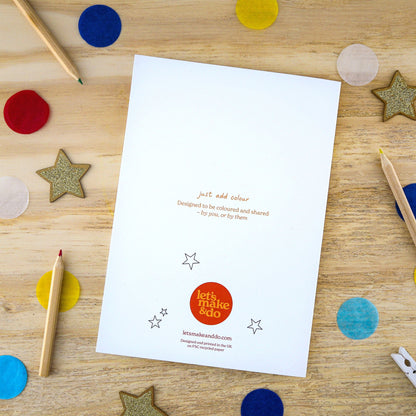 Let's Make & Do Happy Father’s Day — Out of This World Colour Your Own Card