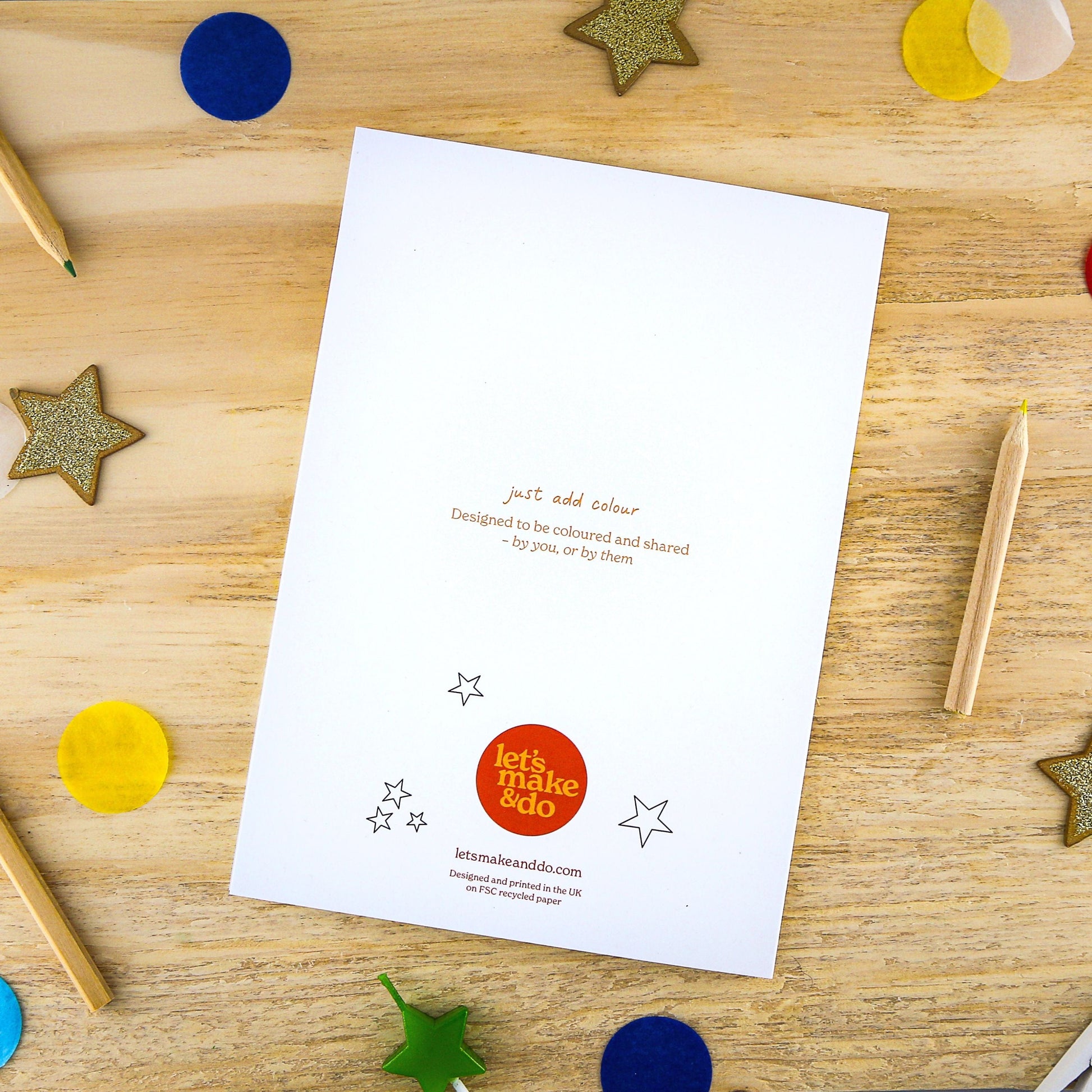 Let's Make & Do It’s Your Birthday — Have a Blast! Colour Your Own Space Card