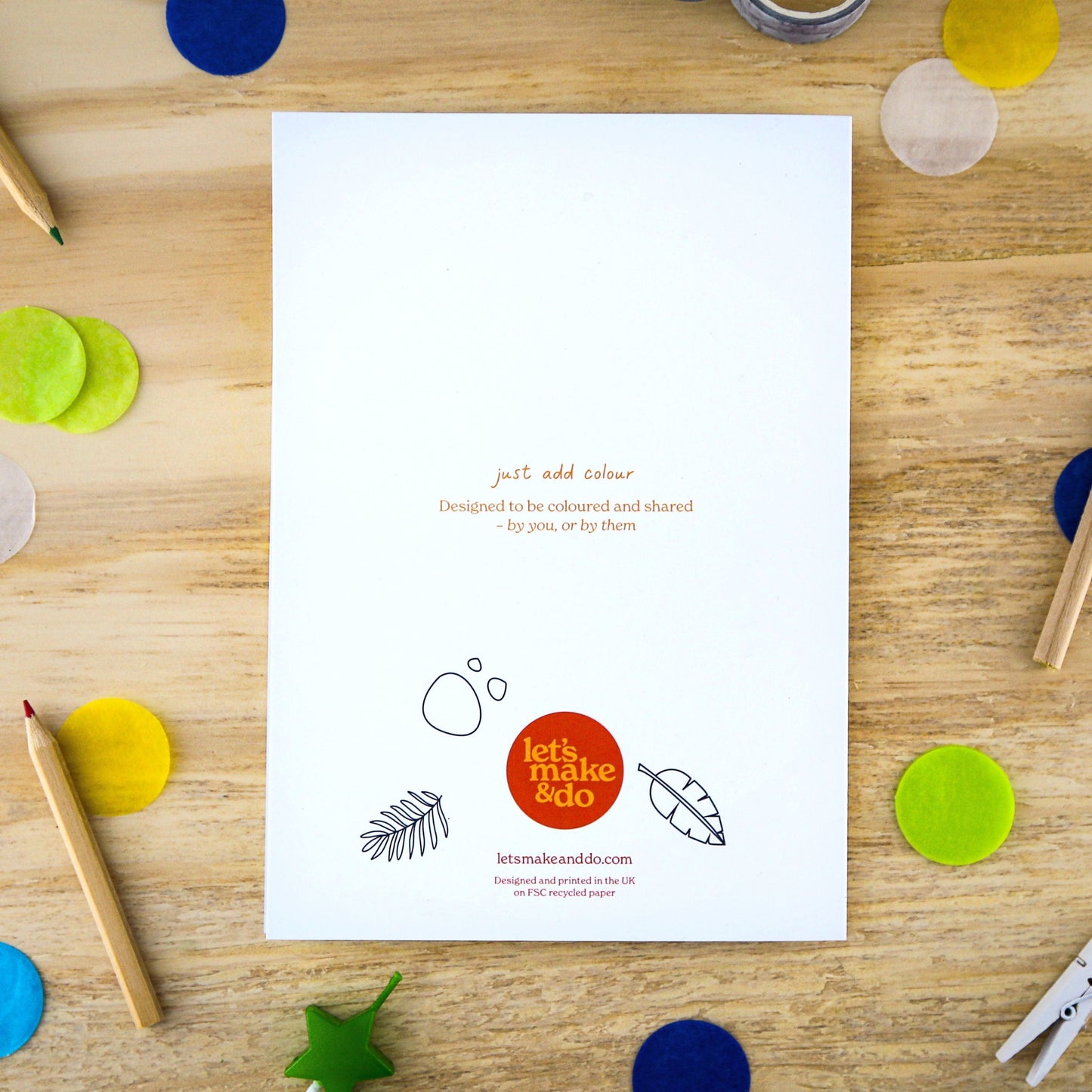 Let's Make & Do Just Add Colour Dinosaur Card — Have a Roarsome Day