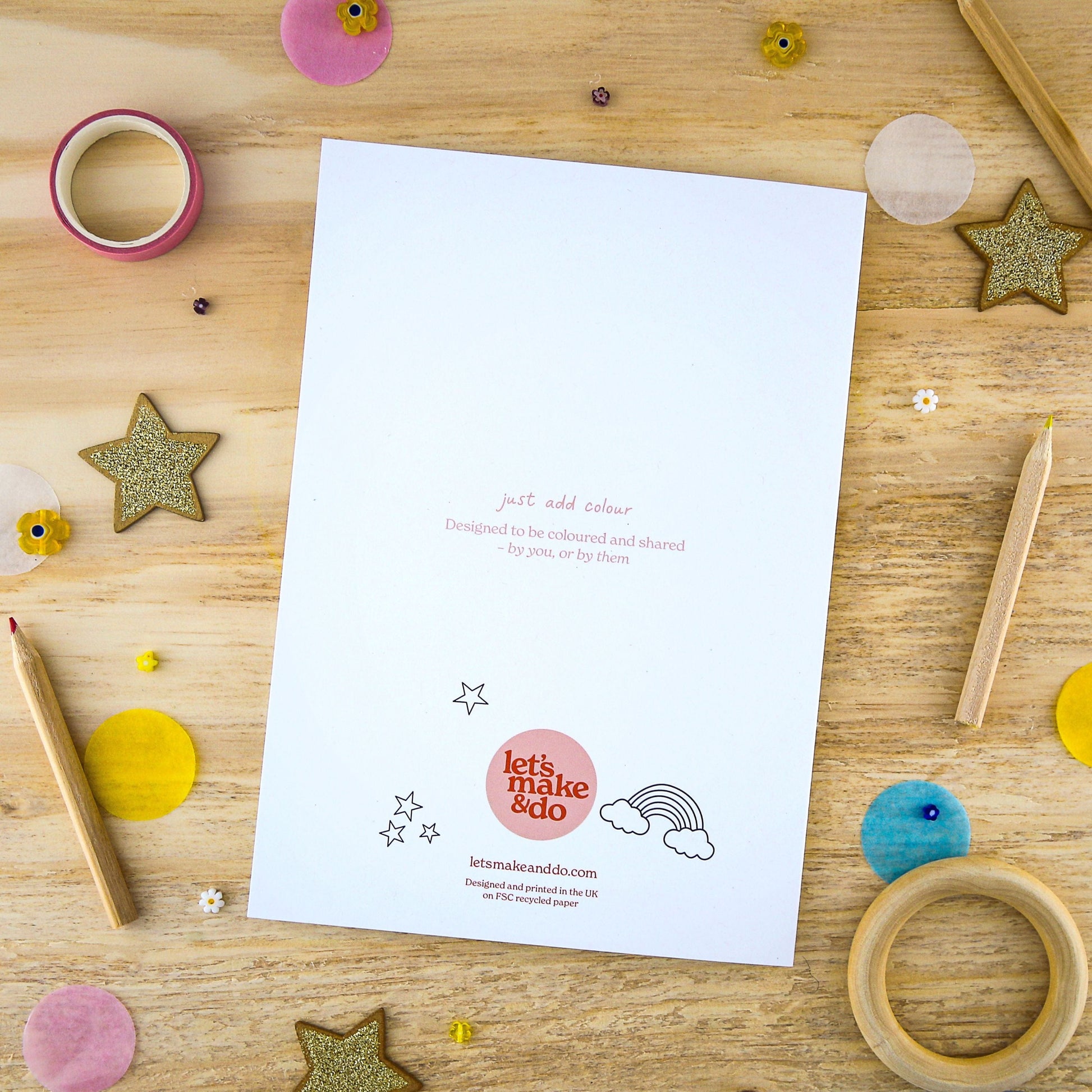 Let's Make & Do Just Add Colour Unicorn Card — Wishing You a Magical Day Full of Sparkle