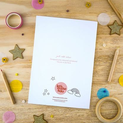 Let's Make & Do Just Add Colour Unicorn Card — Wishing You a Magical Day Full of Sparkle