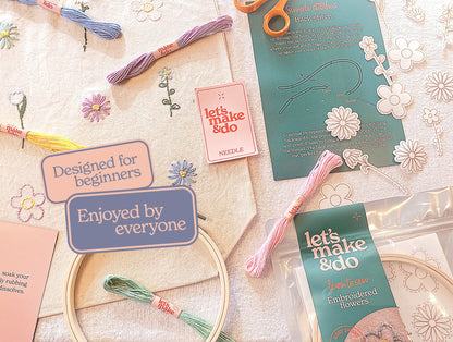 Let's Make & Do  Learn To Sew Your Own Embroidered Flowers Kit
