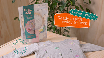 Let's Make & Do  Learn To Sew Your Own Embroidered Flowers Kit