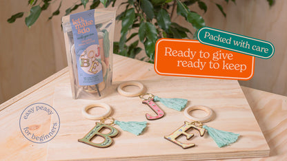 Let's Make & Do Paint Your Own Initial Keyring Kit