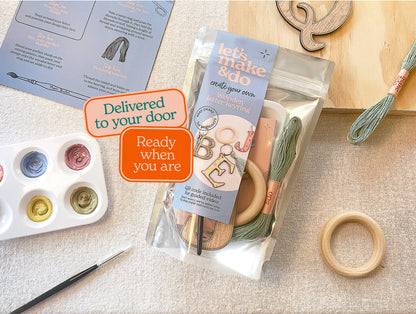 Let's Make & Do Paint Your Own Initial Keyring Kit