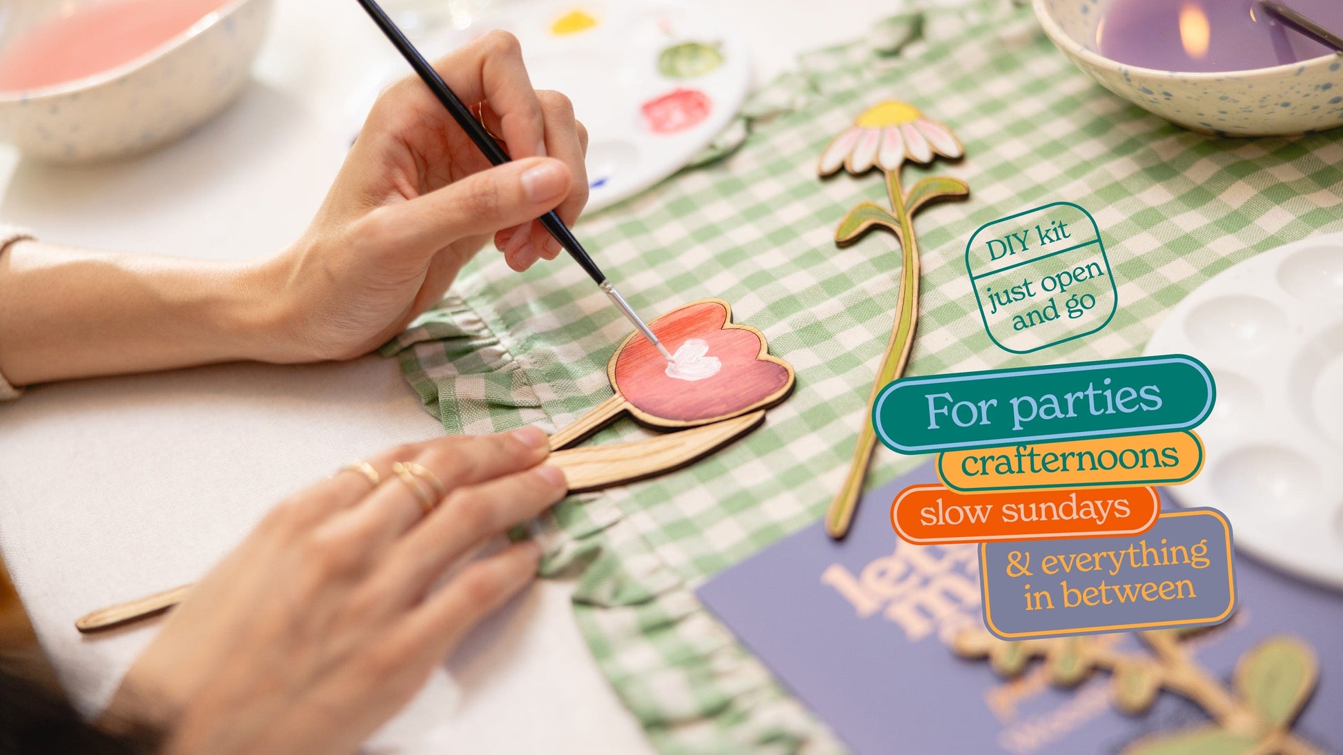 Let's Make & Do Paint Your Own Wooden Flowers Kit