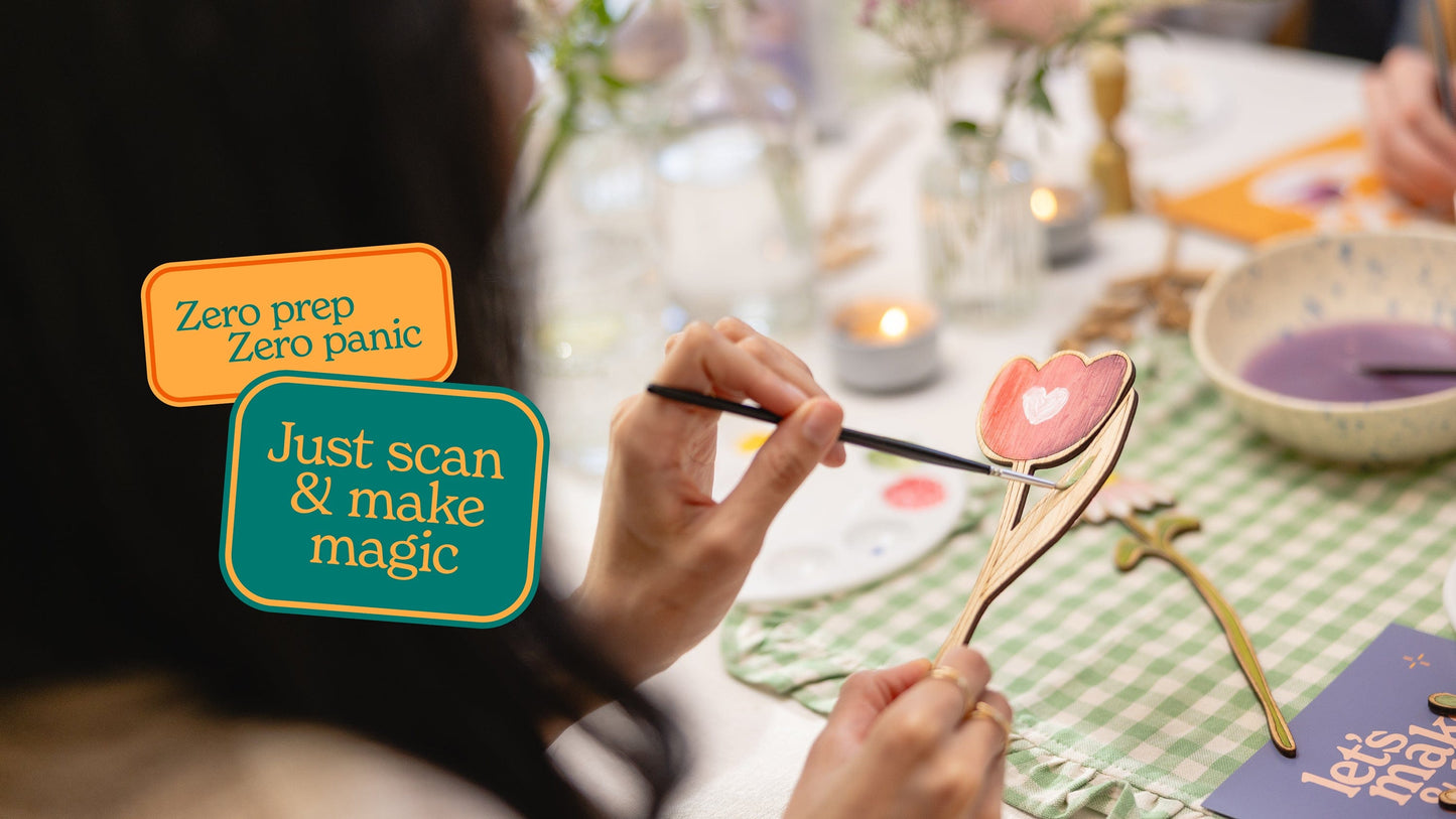 Let's Make & Do Paint Your Own Wooden Flowers Kit