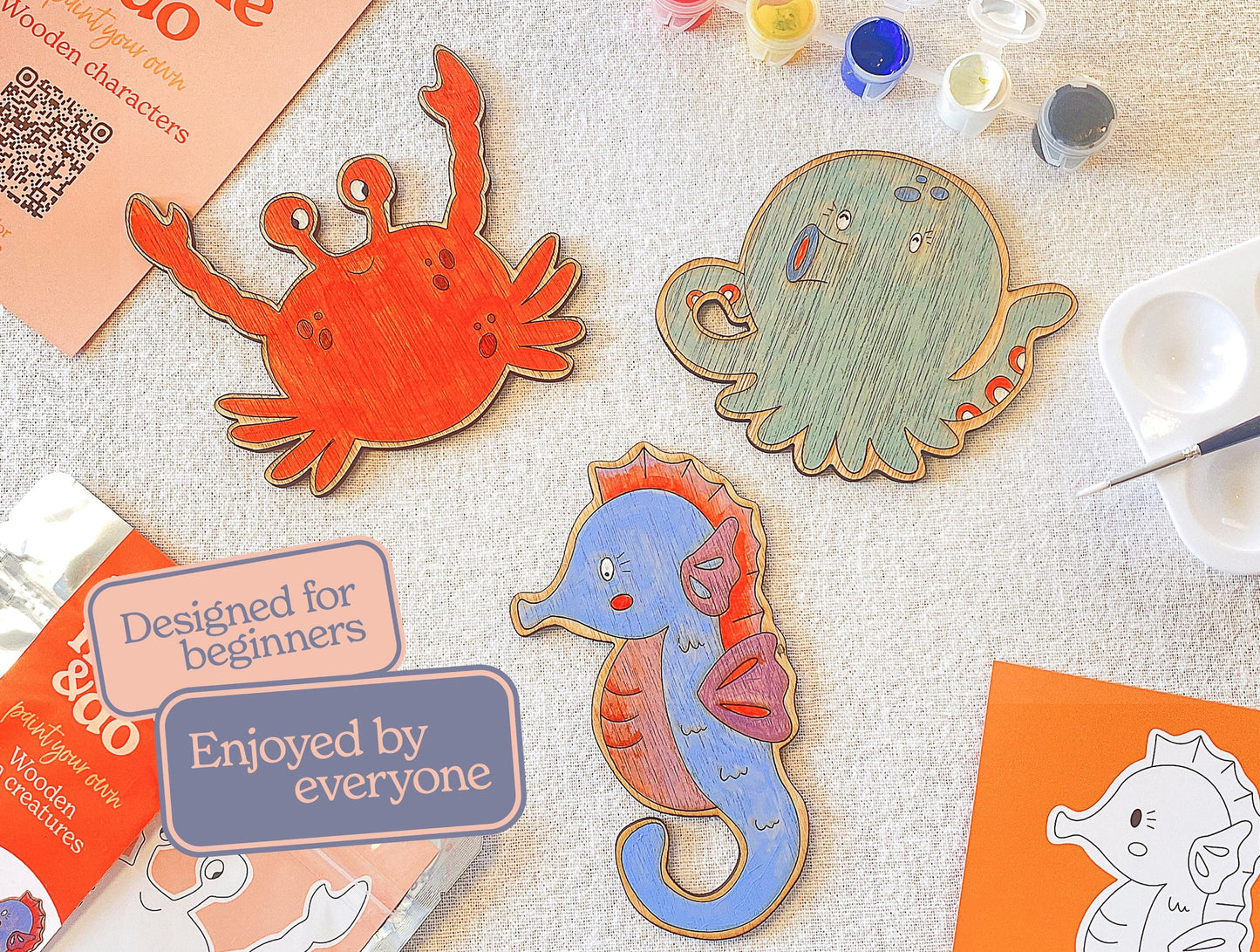 Let's Make & Do Paint Your Own Wooden Sea Creatures Kit