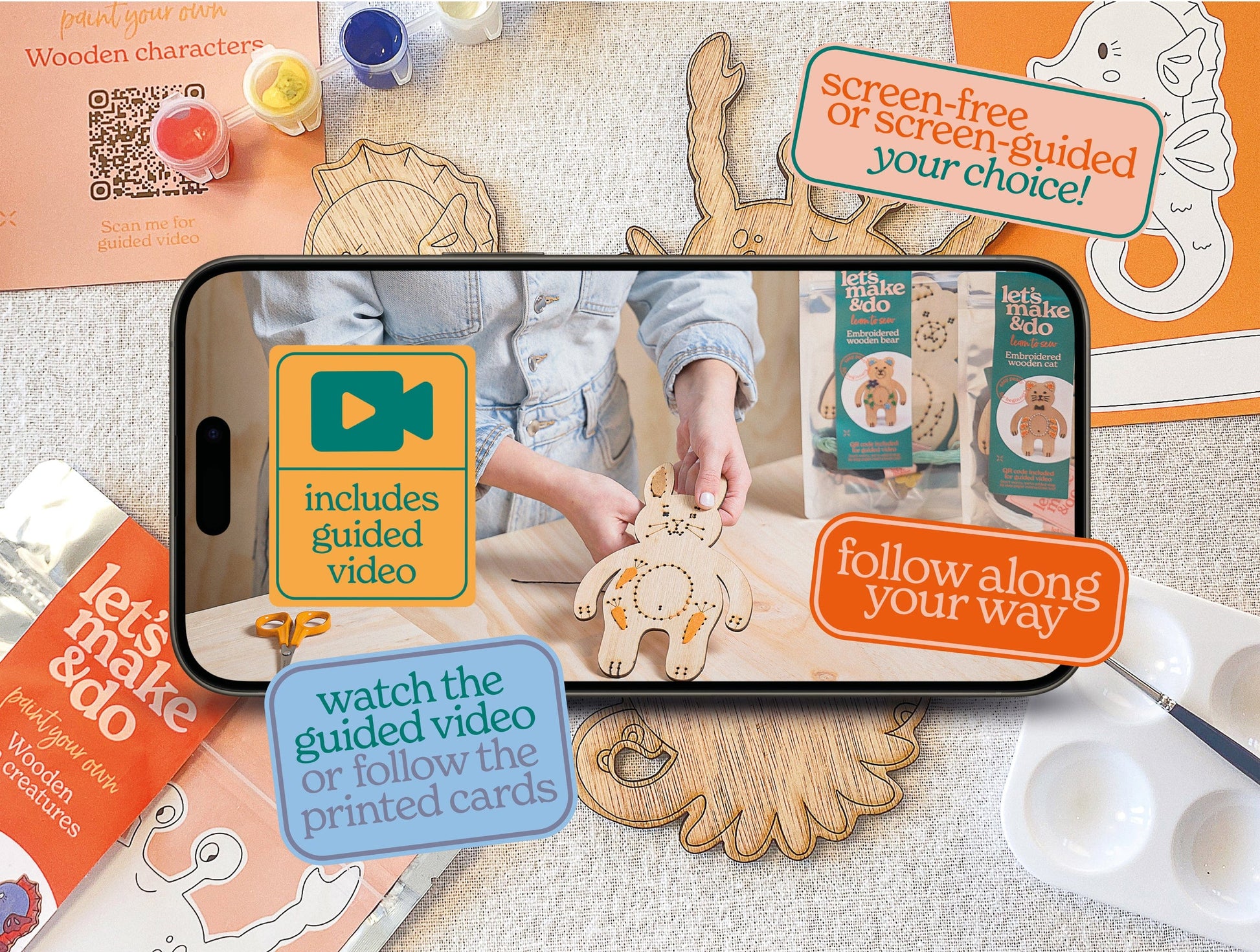 Let's Make & Do Paint Your Own Wooden Sea Creatures Kit