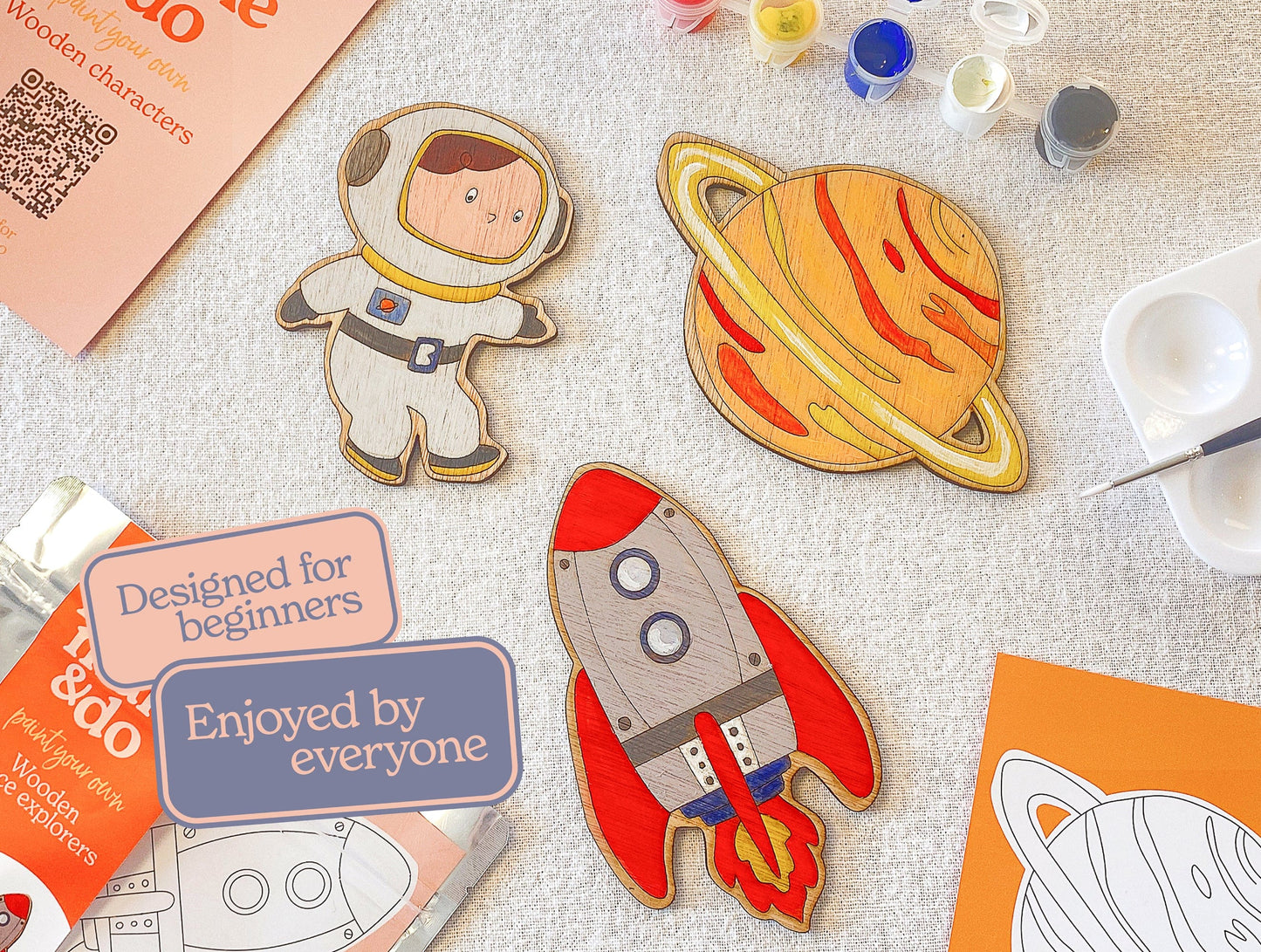 Let's Make & Do Paint Your Own Wooden Space Explorers Kit