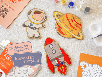 Let's Make & Do Paint Your Own Wooden Space Explorers Kit