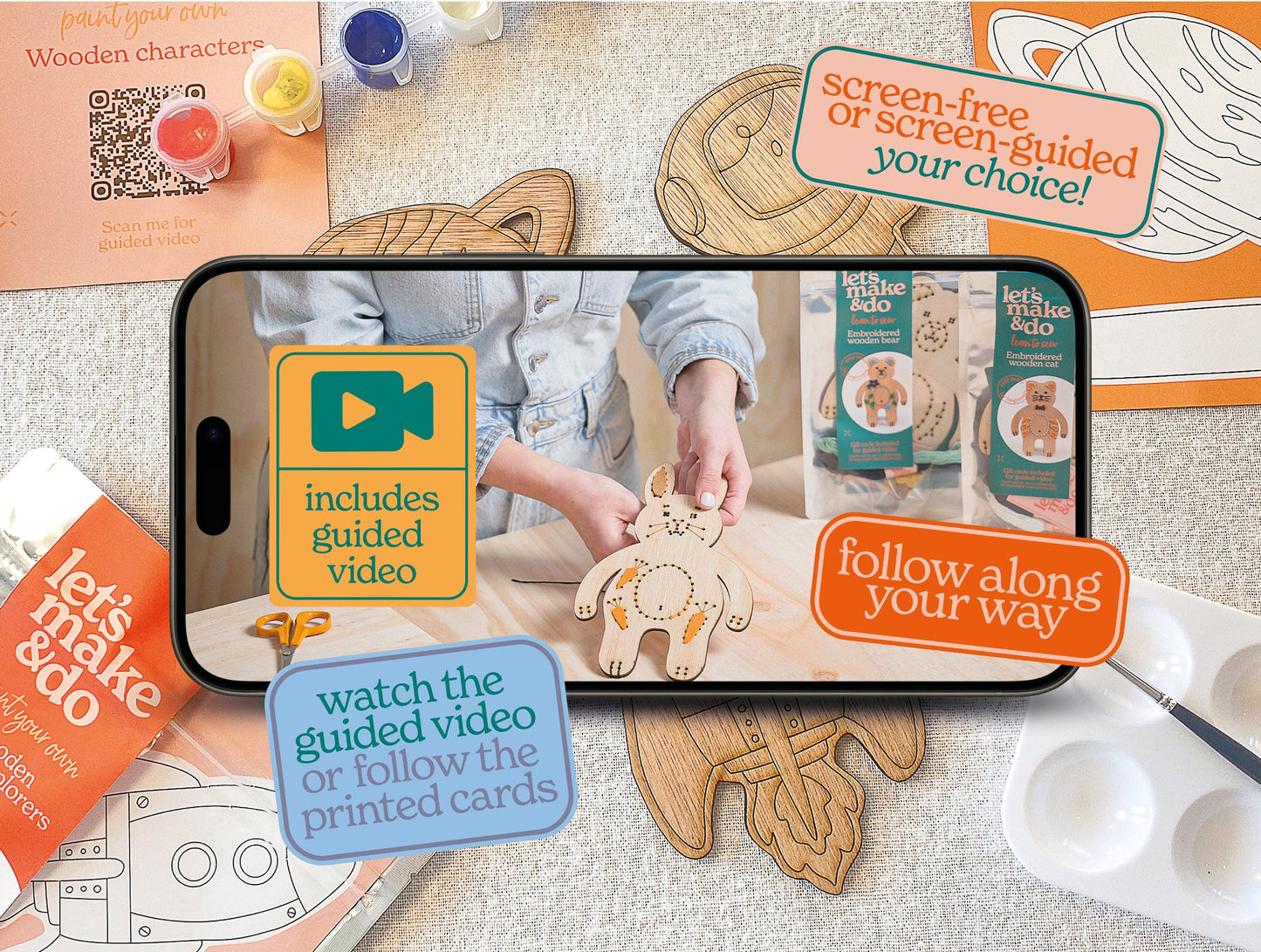 Let's Make & Do Paint Your Own Wooden Space Explorers Kit