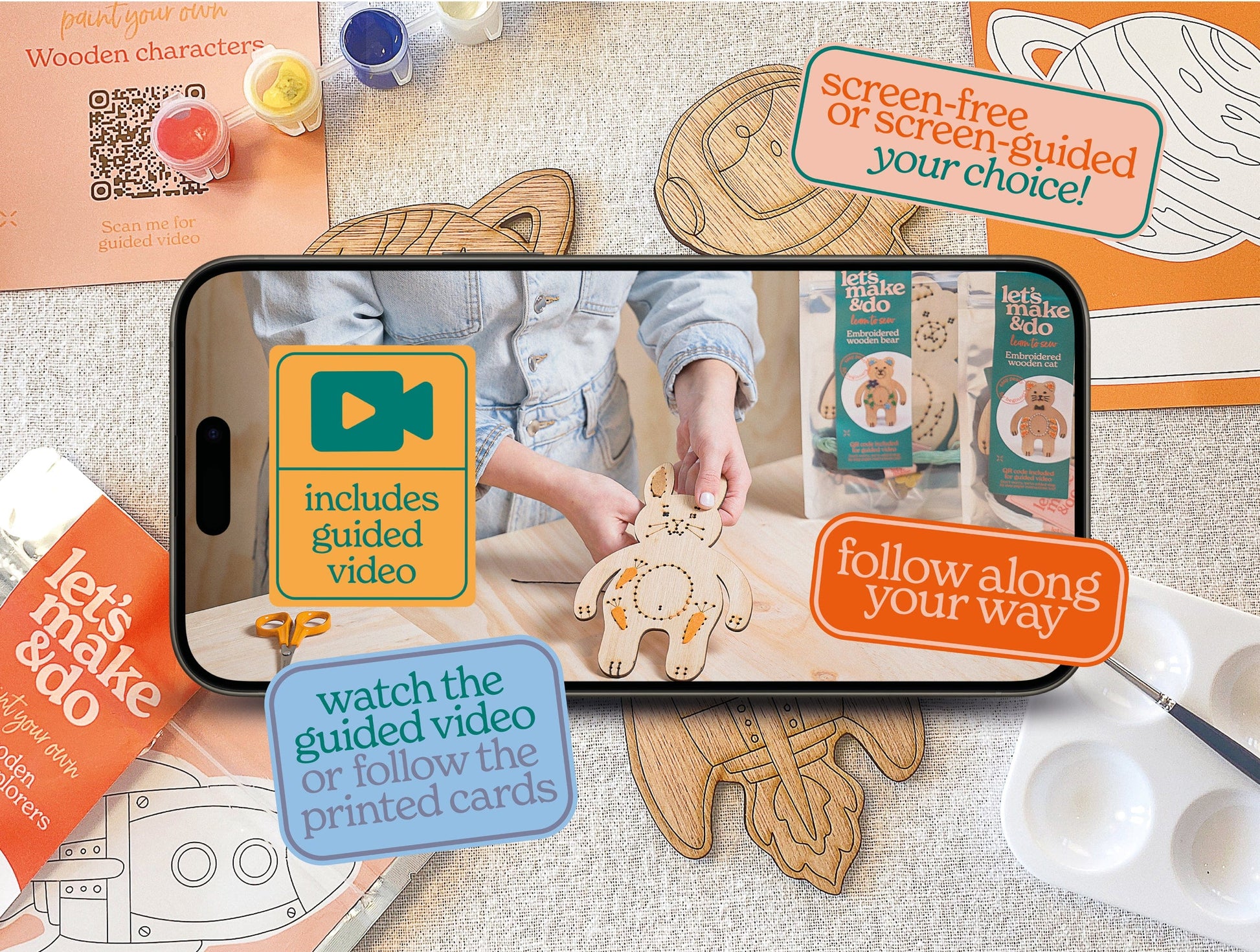 Let's Make & Do Paint Your Own Wooden Space Explorers Kit