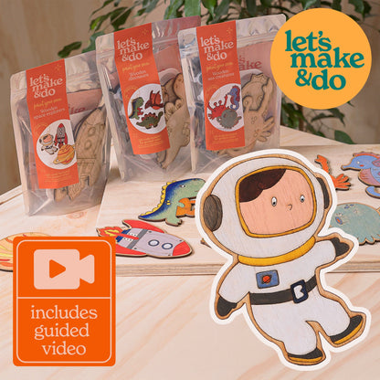 Let's Make & Do Paint Your Own Wooden Space Explorers Kit