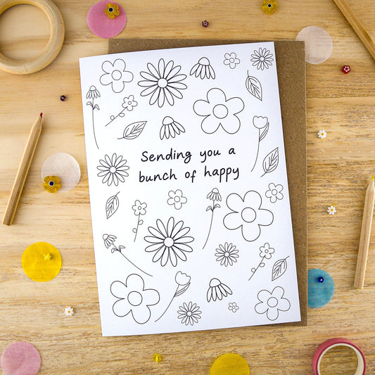 Let's Make & Do Sending You a Bunch of Happy – Just Add Colour Card