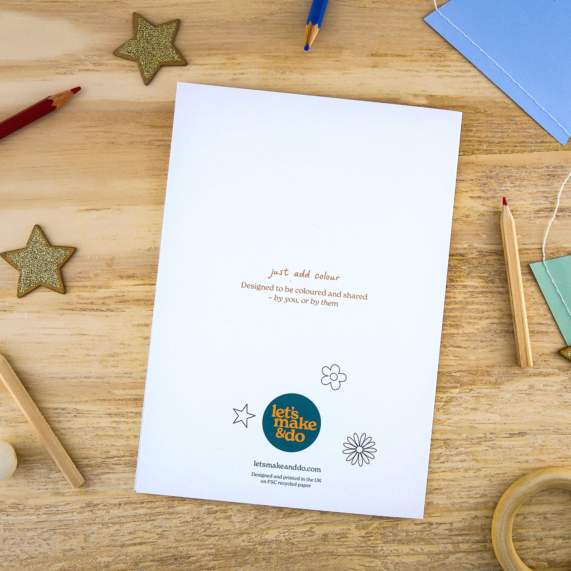 Let's Make & Do Keepsake Teacher Card — Colour Your Own Personalised Gift for Teachers