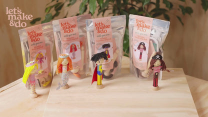 Create Your Own Superhero Wooden Peg Doll Kit